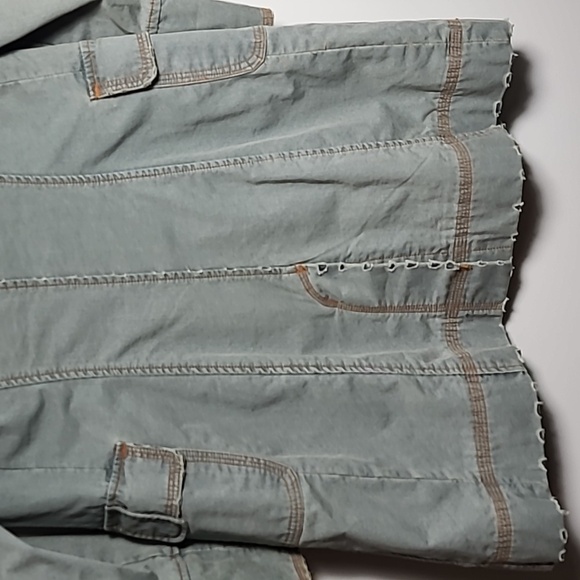 PAPARAZZI Vintage Mid Length 100% Cotton Distressed Jacket w/ Buttons Size Small - Picture 15 of 16